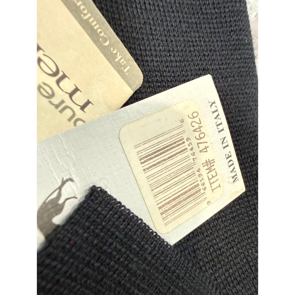Vintage 90s I Levrieri Sweater Mens XXL Black Merino Wool Made In Italy Polo NWT - Picture 6 of 9